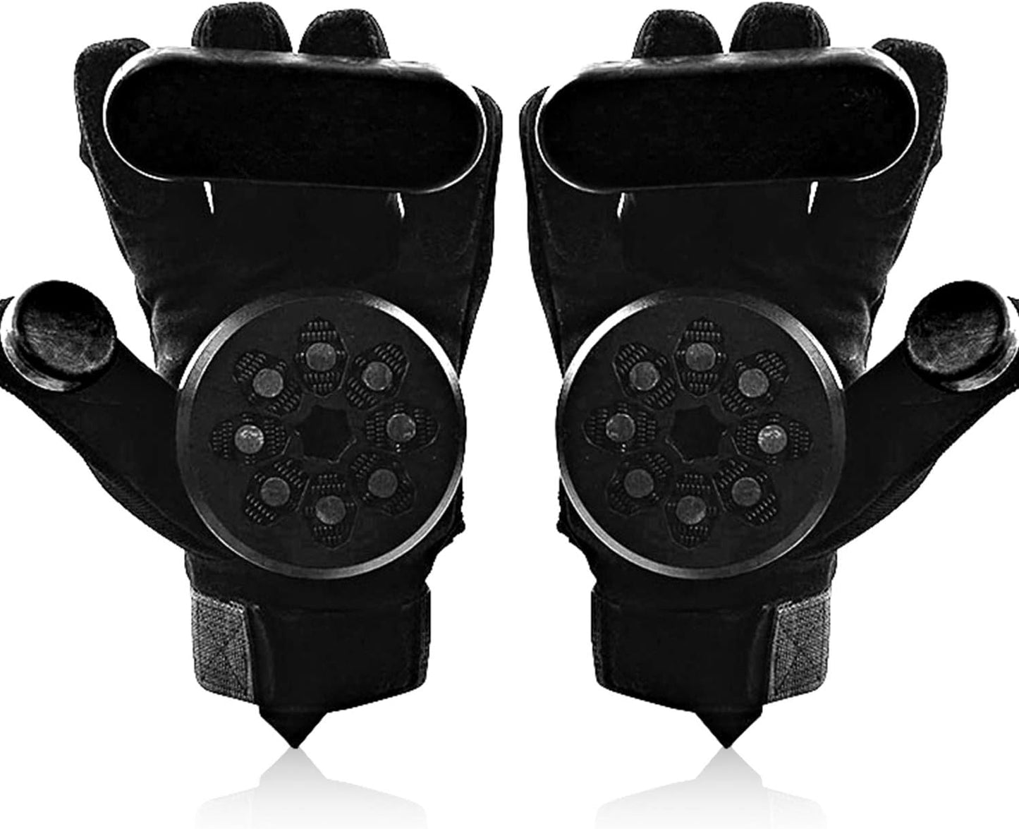 Skateboard Gloves with Sliders，Standard Longboard Downhill Slide Gloves Skate Gloves with 2 Slider Puck Set