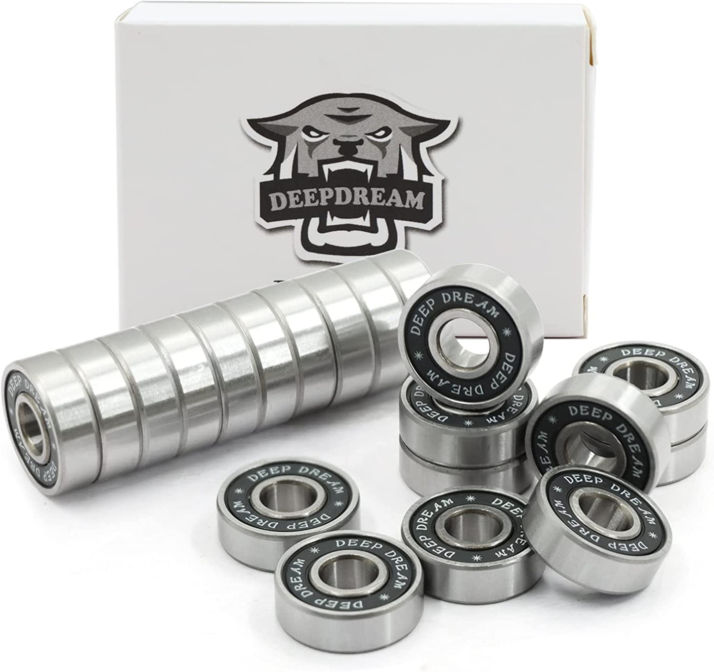 Premium 20Pcs 608Rs Bearings Skateboard Bearings ABEC Bearings Chrome Steel Ball Bearing Longboard Bearings for Quad Skate Double Rubber Sealed Miniature Deep Groove Bearings